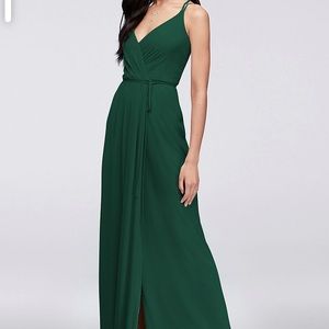 David Bridals Wrap dress. worn once Jupiter green.